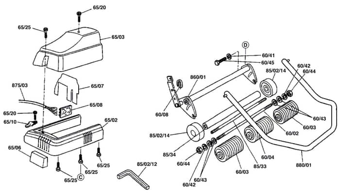 Atco Windsor 12S - F016302142 - Front Roller Assembly