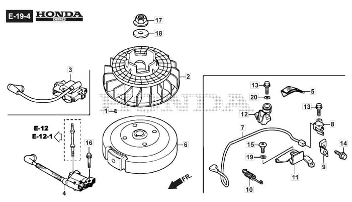 HP425 - 2015-2018 - 295431038/M15 - Mountfield Rotary Mower Flywheel GCV160A0 S4 GB SD Diagram