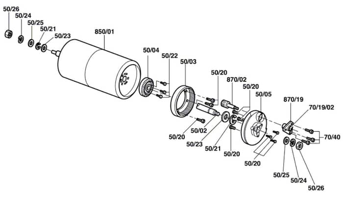 Atco Windsor 14S - F016314042 - Rear Roller Assembly