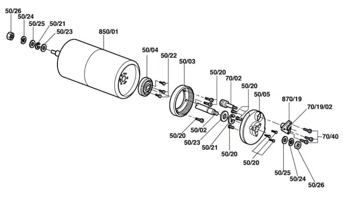 Qualcast Classic Petrol 35S - F016305242 - Rear Roller Assembly