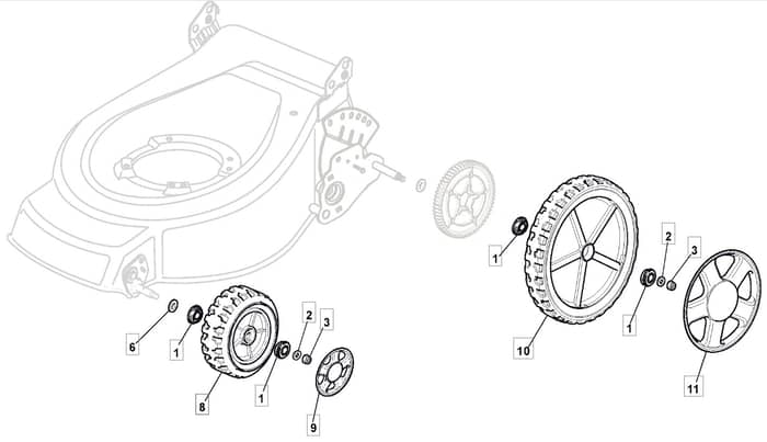 M512 PD 3S BW - 2010 - 292157833/M10 - Mountfield Rotary Mower Wheels Diagram