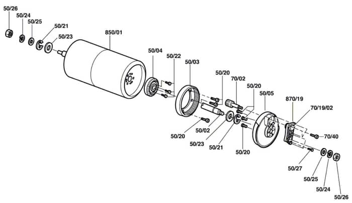 Atco Balmoral 14S - F016307842 - Rear Roller Assembly