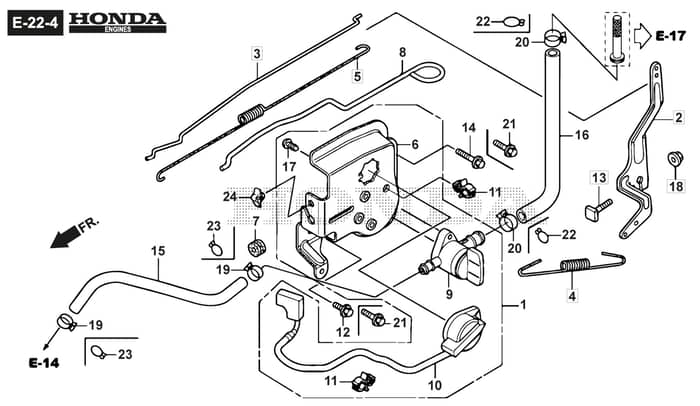 HP42 H - 2016-2017 - 295441038/BQ - Mountfield Rotary Mower Control  GCV160A0 S4 GB SD Diagram