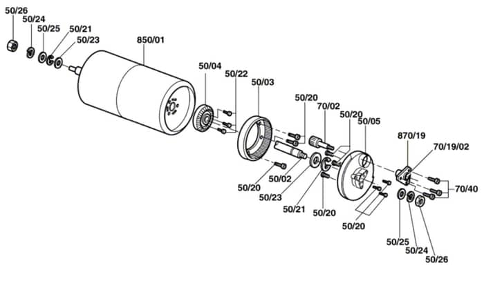 Atco Balmoral 14S - F016307042 - Rear Roller Assembly