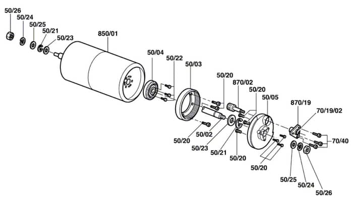Atco Windsor 14S - F016314003 - Rear Roller Assembly