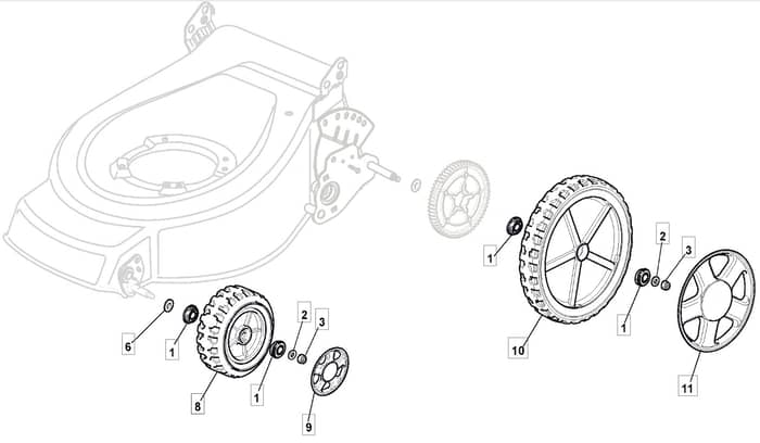 M512 PD BW BBC - 2010 - 292157338/M10 - Mountfield Rotary Mower Wheels Diagram