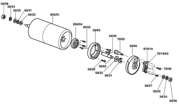 Qualcast Classic Petrol 35S - F016305842 - Rear Roller Assembly