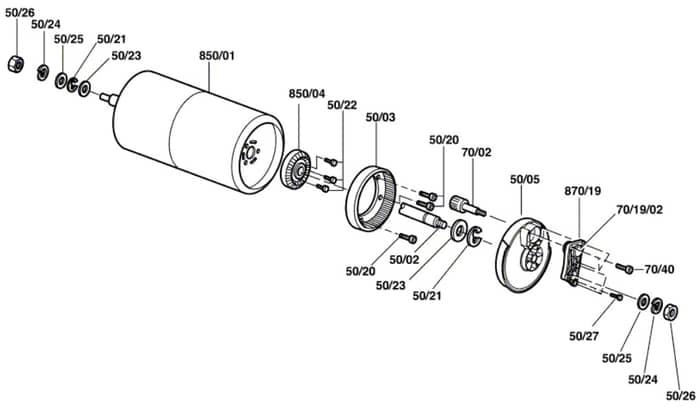 Qualcast Classic Petrol 43S - F016306842 - Rear Roller Assembly