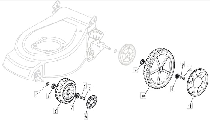M512 PD 3S BW - 2010 - 292157038/MFR - Mountfield Rotary Mower Wheels Diagram