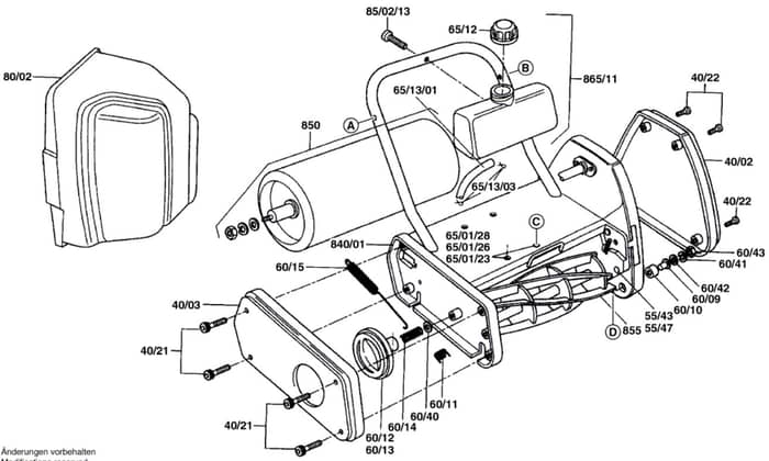 Qualcast Classic Petrol 43S - F016306042 - Main Assembly