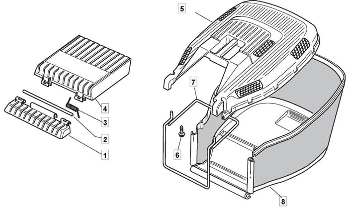 HP180 - 2015-2018 - 299174623/M15 - Mountfield Rotary Mower Grass Bag Diagram