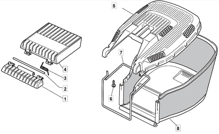 HP46 - 2013-2014 - 299174643/M13 - Mountfield Rotary Mower Grass Bag Diagram