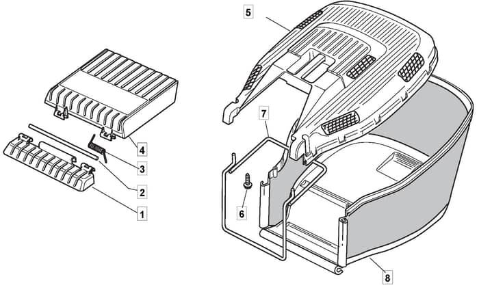 MOLEMASTER 46PD - 2015 - 299274648/M14 - Mountfield Rotary Mower Grass Bag Diagram