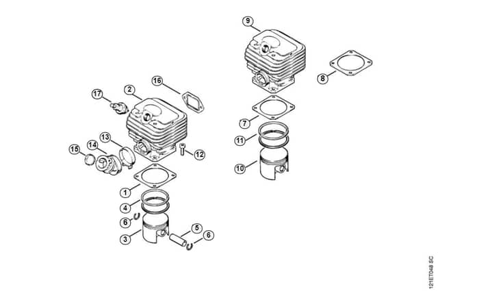 Stihl 038 W Cylinder - B-Group