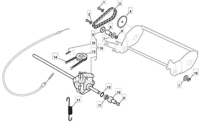 S461R PD - 2019-2023 - 299489043/M19 - Mountfield Rotary Mower Transmission Diagram