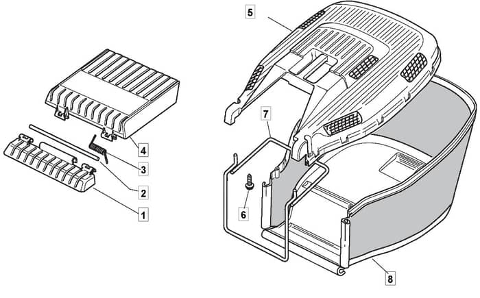 MOLEMASTER 46HP - 2016-2018 - 299174648/M16 - Mountfield Rotary Mower Grass Bag Diagram