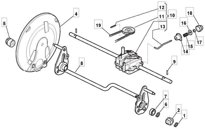 M512 PD 3S BW - 2010 - 292157838/M10 - Mountfield Rotary Mower Transmission Diagram