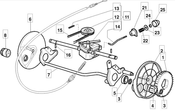 S460 PD - 2010 - 298506023/ADE - Mountfield Rotary Mower Transmission Diagram