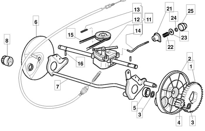 MLFI 55 MGS E85 - 2008 - 291592048/CFR - Mountfield Rotary Mower Transmission Diagram