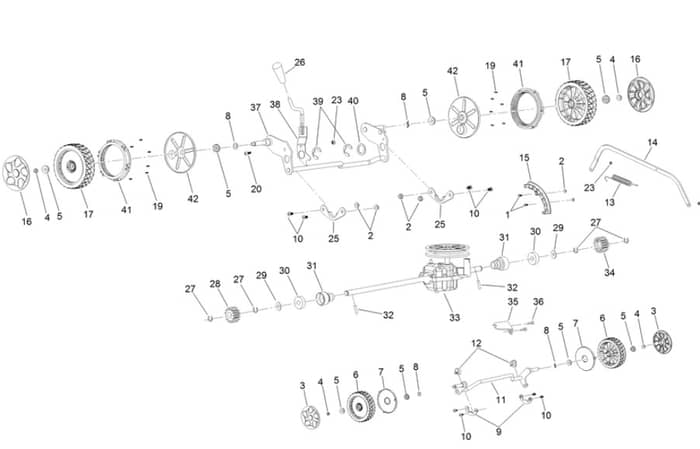 Hayter Osprey 46 - 611B (319000001 - 319999999) - Suspension - Traction - Hoc Assembly
