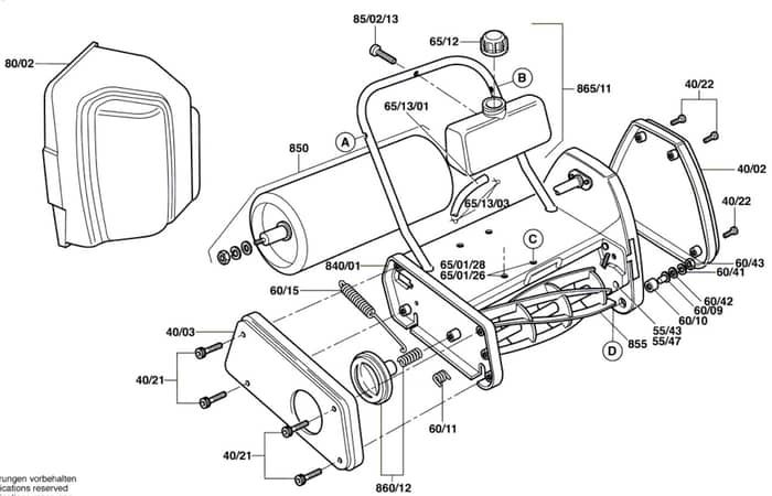 Qualcast Classic Petrol 35S - F016305542 - Main Assembly