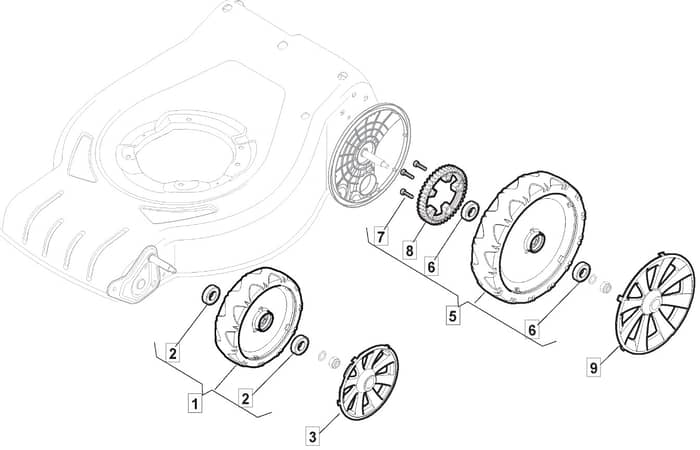 MLM 1800 - 2013 - 295486674/CAS - Mountfield Rotary Mower Wheels Diagram