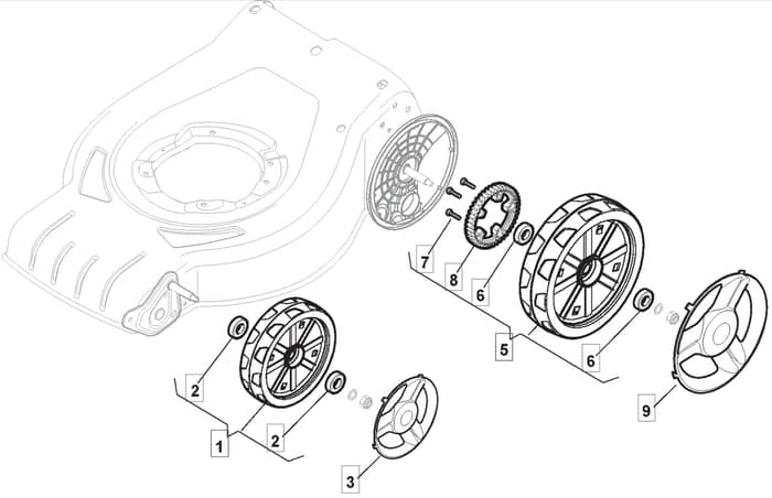 HW511 PD 4 in 1 - 2013-2014 - 295536043/M12 - Mountfield Rotary Mower Wheels Diagram