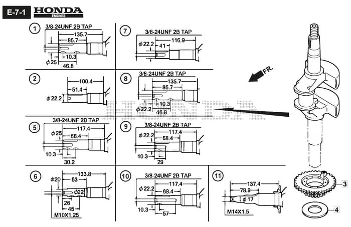 HP45 H - 2016-2017 - 299014633/BQ - Mountfield Rotary Mower Crankshaft Diagram