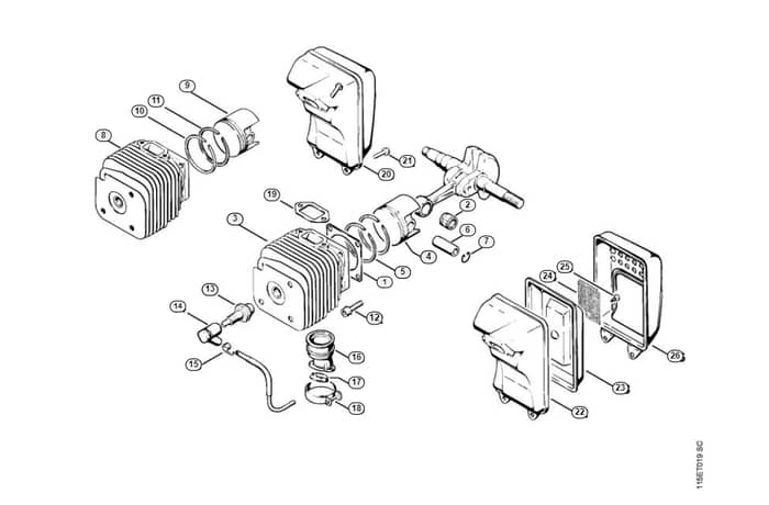 Stihl 045 Avrse Cylinder, Piston - B-Group