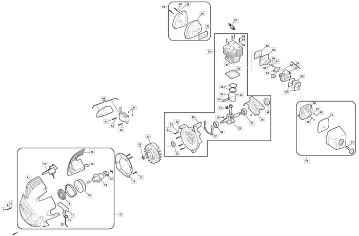 MBL 270V - 2017-2023 - 255127003/M17 - Mountfield Blower Engine Diagram