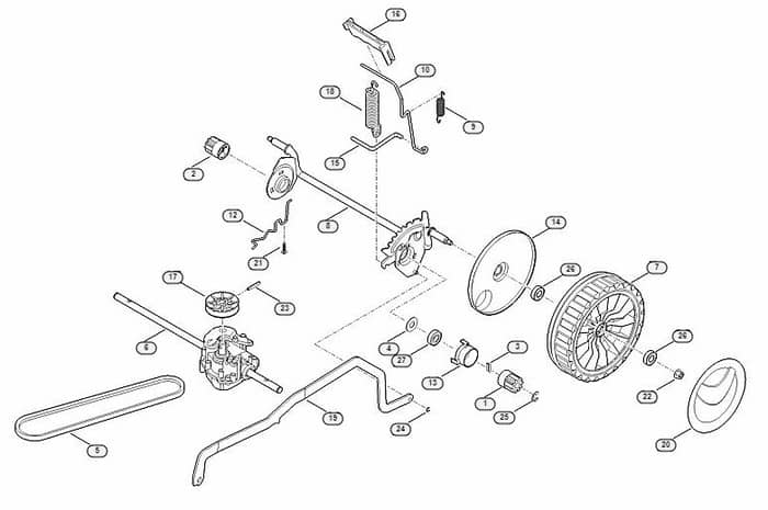 Genuine Stihl RM448.1 TX / C - Rear axle, height adjustment