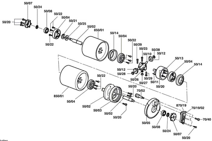 Atco Balmoral 20SK - 3616C09A70 - Rear Roller Assembly