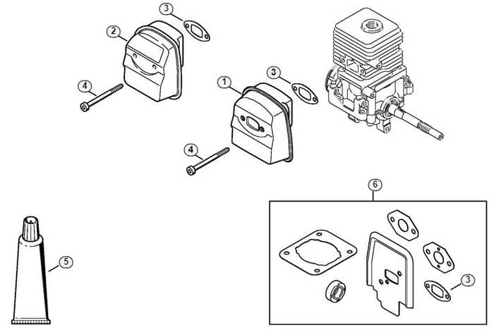 Genuine Stihl KM55 / G - Muffler