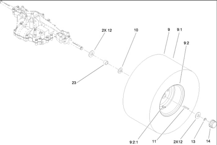 Hayter RT380H - 135E (135E280000001 - 135E280999999) - Rear Wheel - Tire Assy