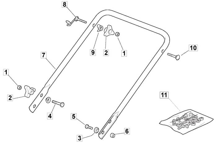 HP470 - 2005 - 293516028/BQ - Mountfield Rotary Mower Lower Handle Diagram