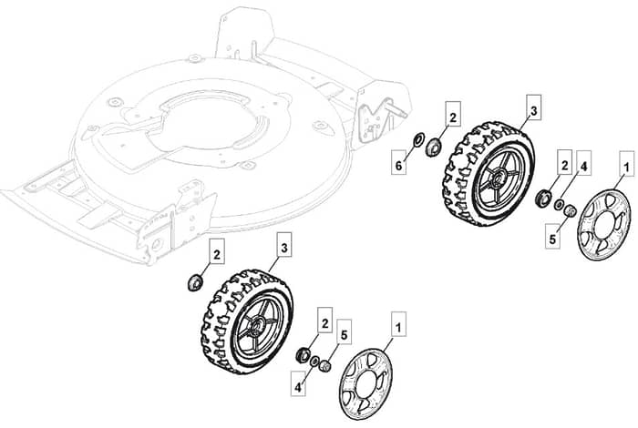 MULCHER INOX 504 PD - 2010 - 291562043/UM9 - Mountfield Rotary Mower Wheels Diagram