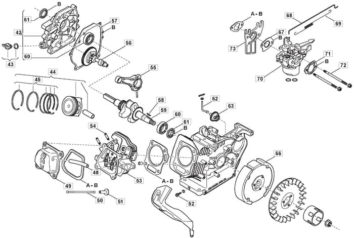 MANOR 75-G - 2008-2010 - 217500043/MO8 - Mountfield Tiller Cylinder Diagram