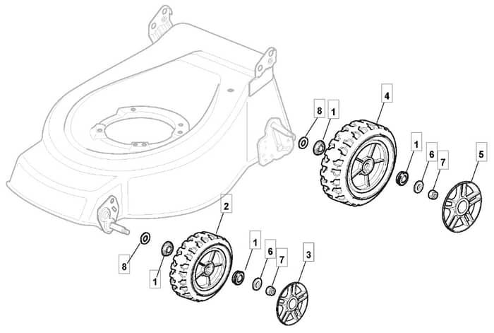 MLF 5310 PD SILENT - 2009 - 291572043/MFR - Mountfield Rotary Mower Wheels Diagram