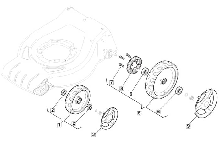 S460 HP - 2012 - 295485023/MFR - Mountfield Rotary Mower Wheels Diagram