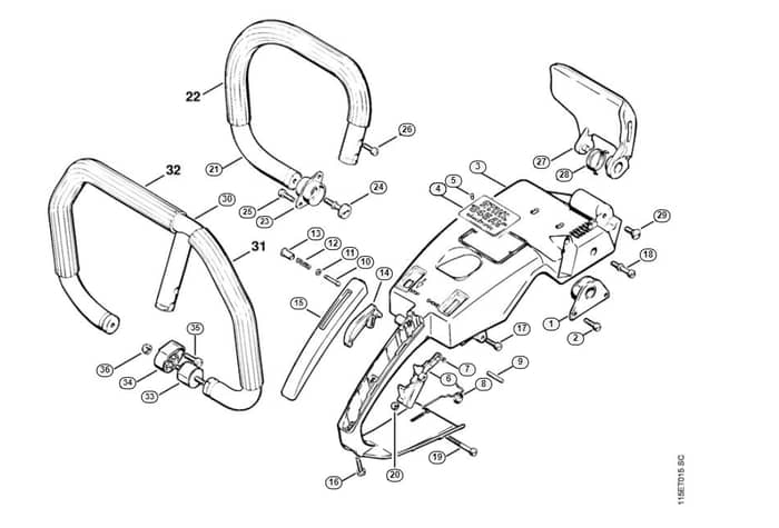 Stihl 045 Avrseq Handle Frame, Handlebar - K-Group