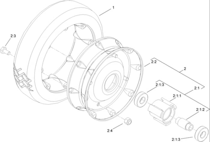 Hayter 21 Inch Heavy Duty - 455E (455E290000001 - 455E290999999) - Wheel - Tire Assembly No. 115-3849