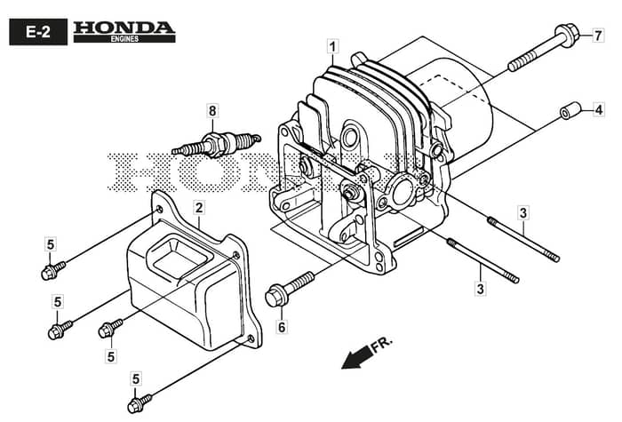 HP425 - 2019-2021 - 2L0431038/M19 - Mountfield Cylinder Head Diagram