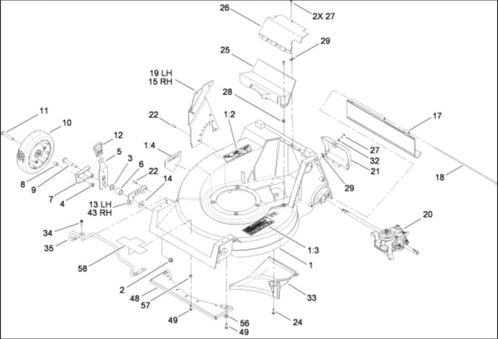 Hayter 21 Inch Heavy Duty - 455E (455E280000001 - 455E280999999) - Housing Assembly