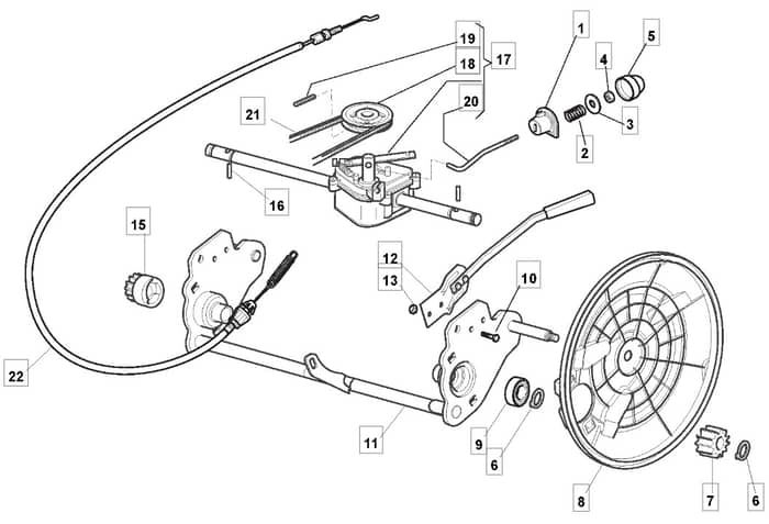 EL 4800 PD BW - 2010 - 294487063/M08 - Mountfield Rotary Mower Transmission Diagram