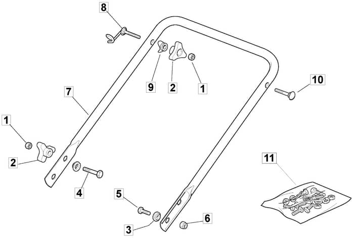 S461 PD - 2008 - 294485143/UM8 - Mountfield Rotary Mower Lower Handle Diagram