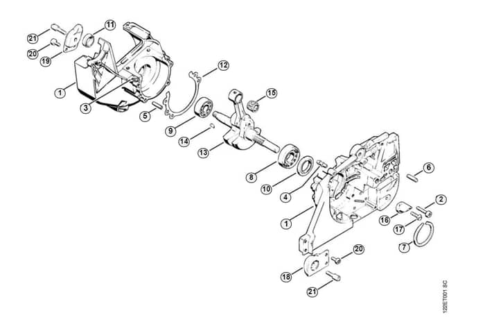 Stihl 048 Rs Crankcase, Crankshaft - A-Group