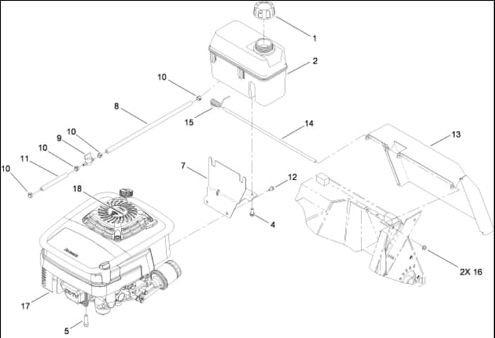 Hayter 21 Inch Heavy Duty - 455E (455E280000001 - 455E280999999) - Engine - Tank Assembly