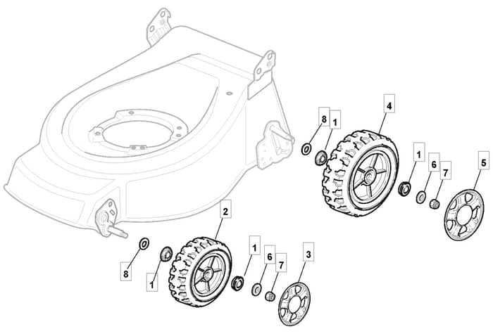 EL 46 HP - 2008-2009 - 294484063/UM8 - Mountfield Rotary Mower Wheels Diagram