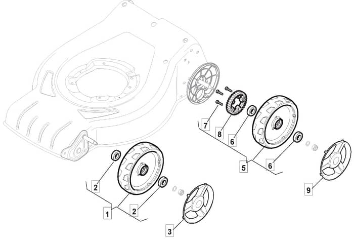 S42 PD Li - 2016 - 295432003/M16 - Mountfield Rotary Mower Wheel Diagram