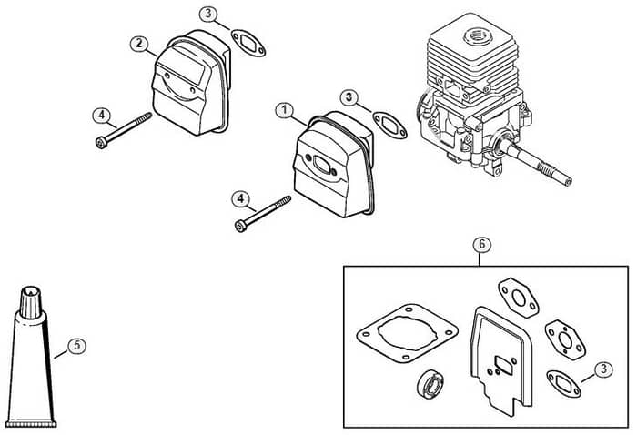 Genuine Stihl KM55 RC-E / G - Muffler